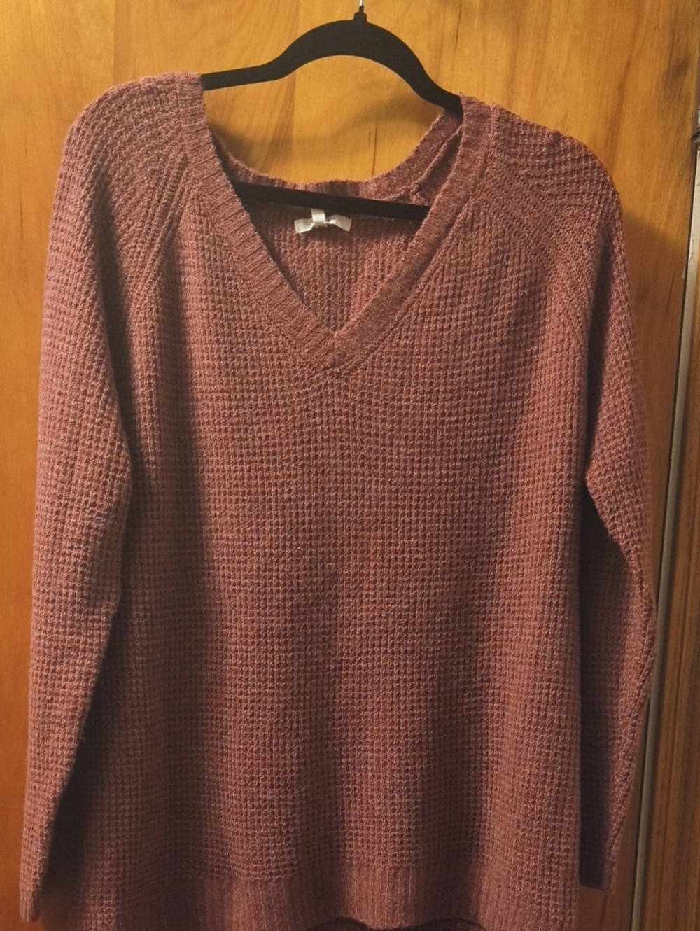 Women's s V-Neck Knit Sweater - Dusty Rose